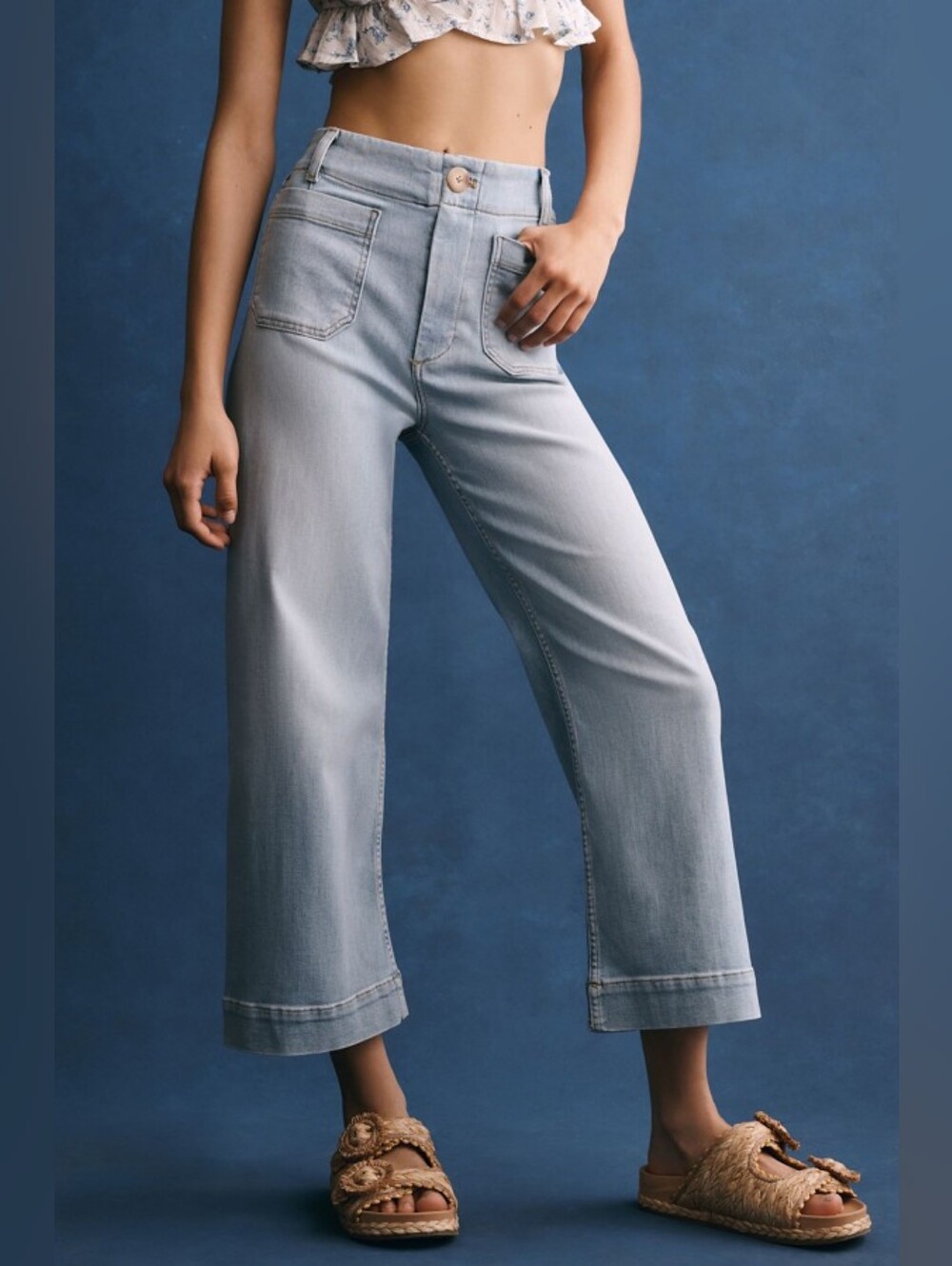 DEFECT Maeve The Denim Colette Cropped Wide-Leg Jeans 26